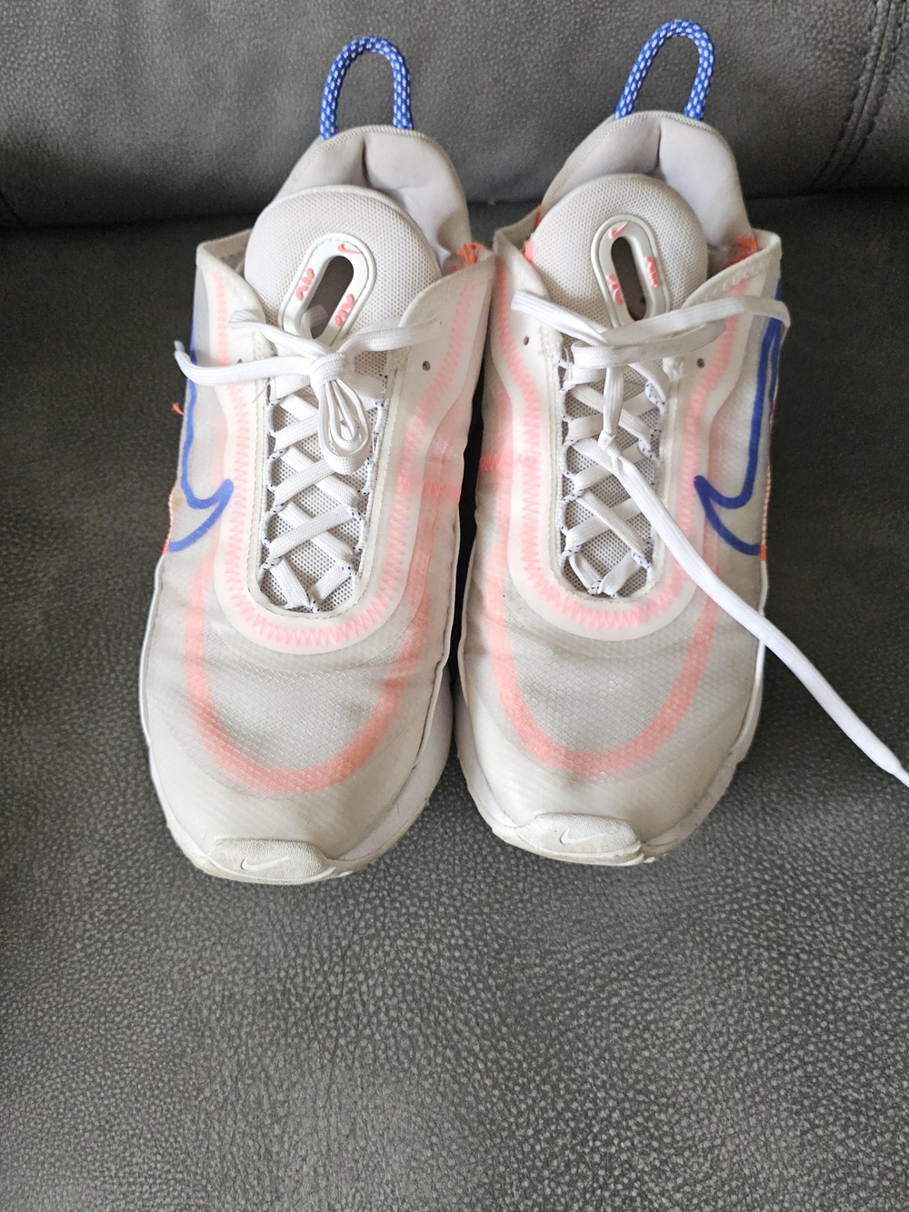 Nike Air Max 2090 Shoes - White with Pink & Blue Accents